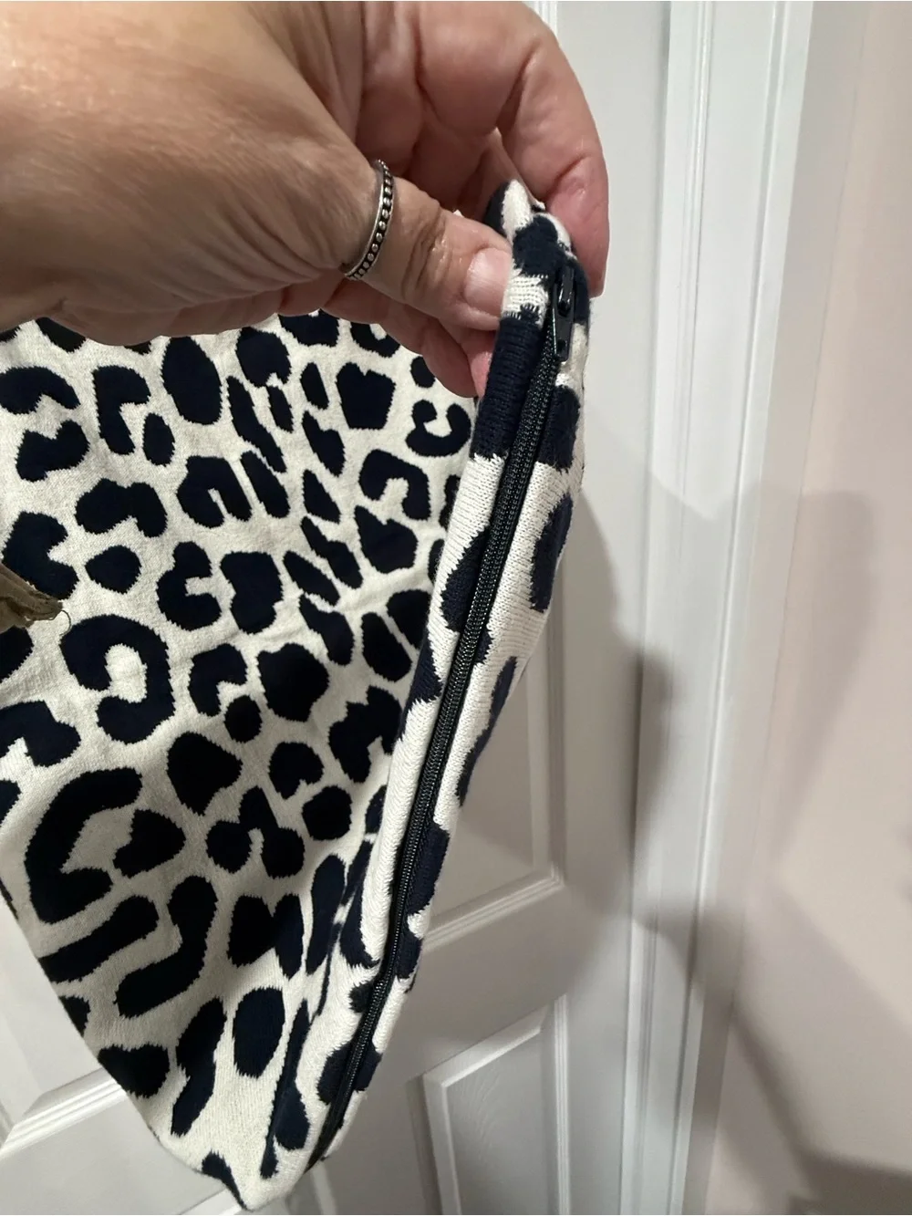 Hobby Lobby Navy and White Leopard Print Throw Pillow Cover